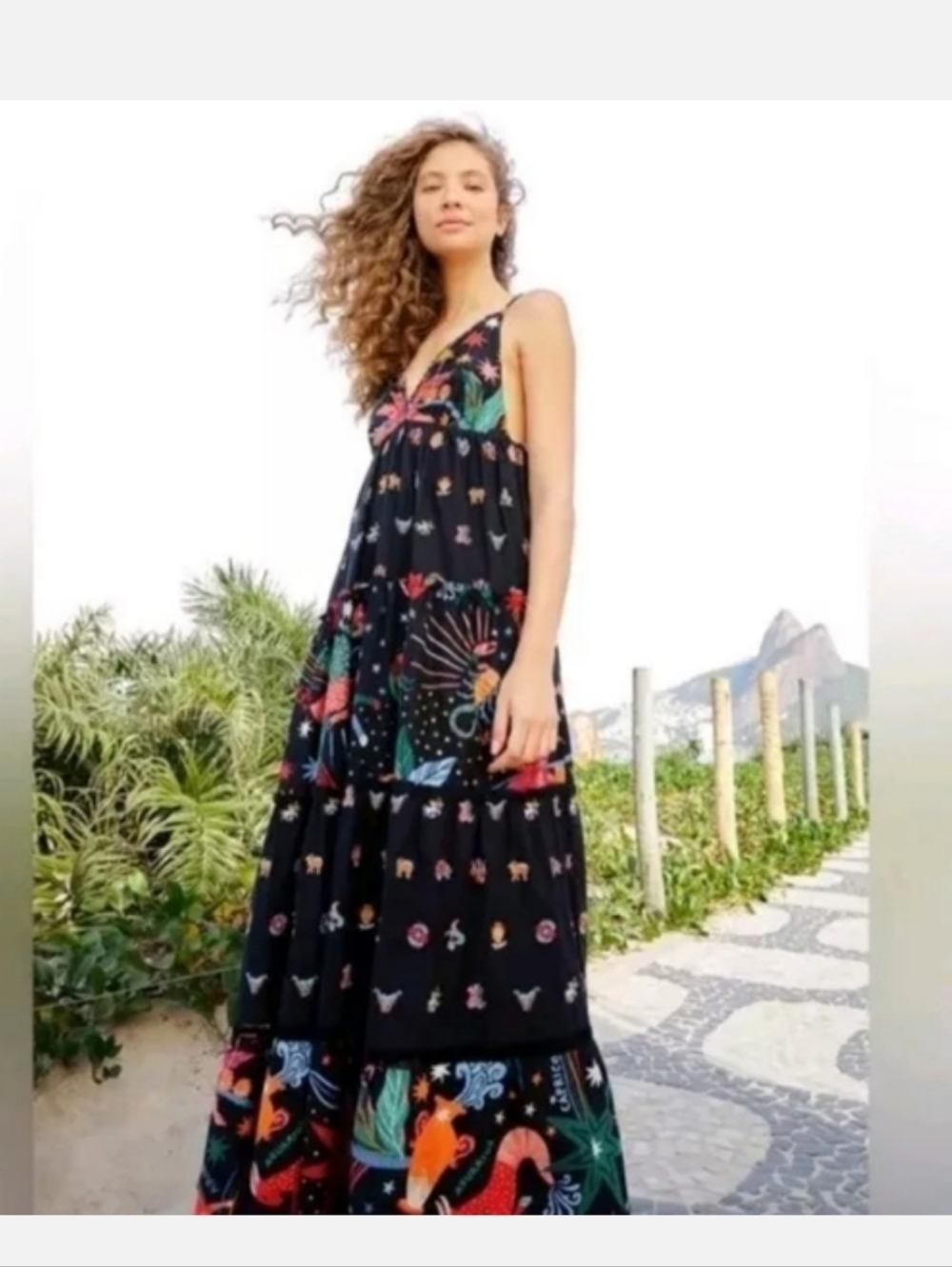 Farm Rio Zodiac Embroidered Maxidress - Picture 6 of 9